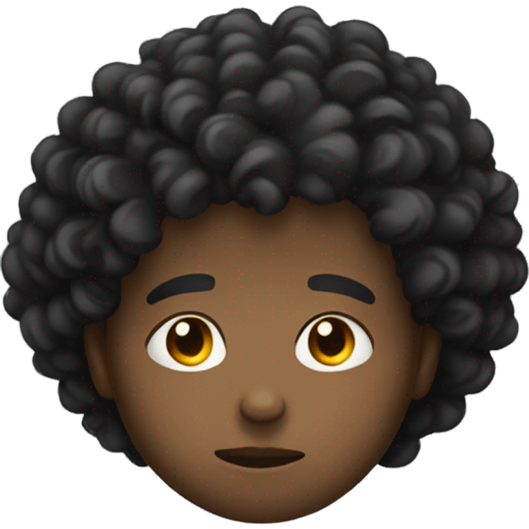 black boy curly hair sad face  emoji