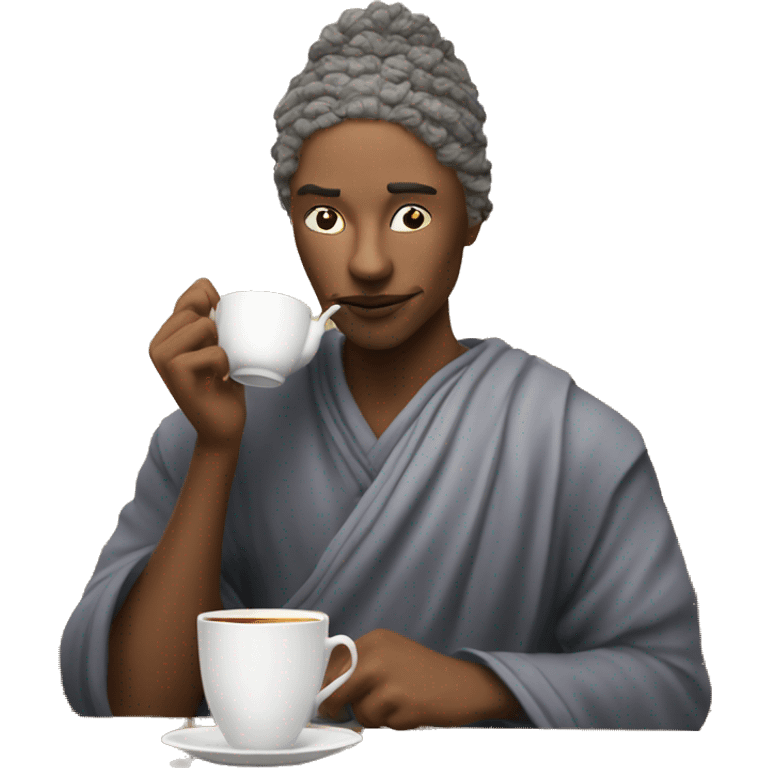 judgingly sipping tea ￼ emoji