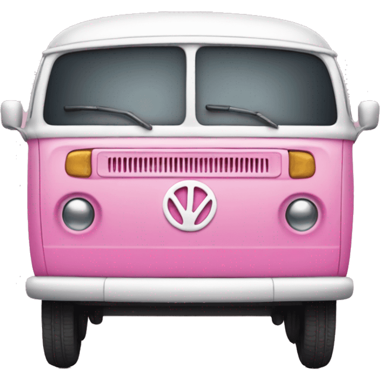 Pink van with a surf board emoji