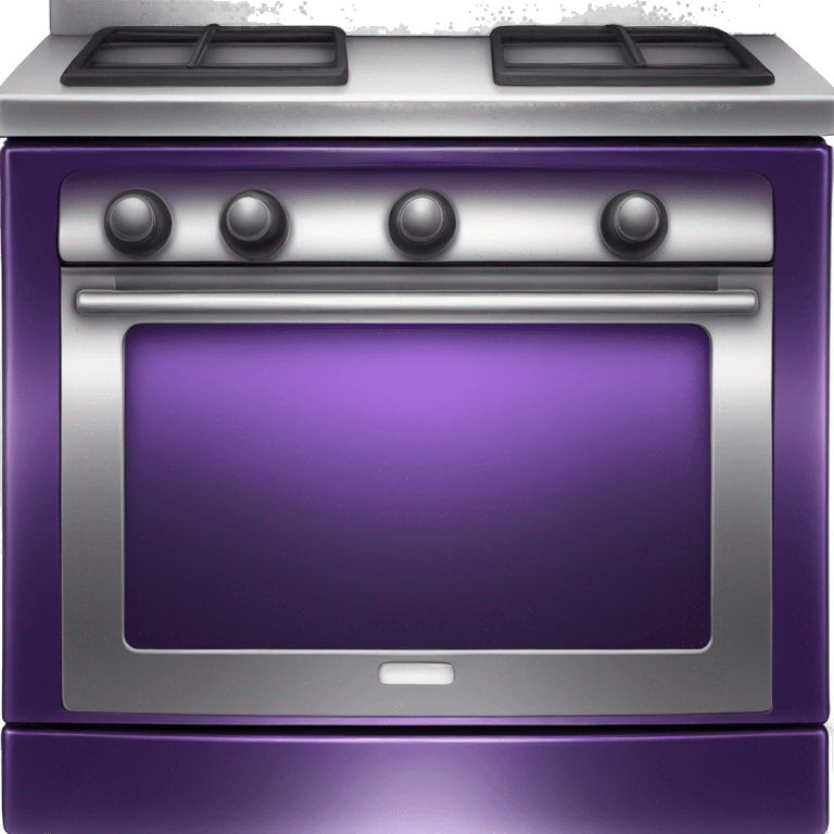 Realistic Metallic royal purple oven isolated.  emoji