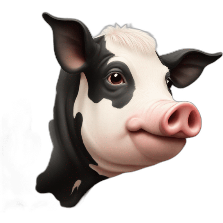 a pig as a cow emoji