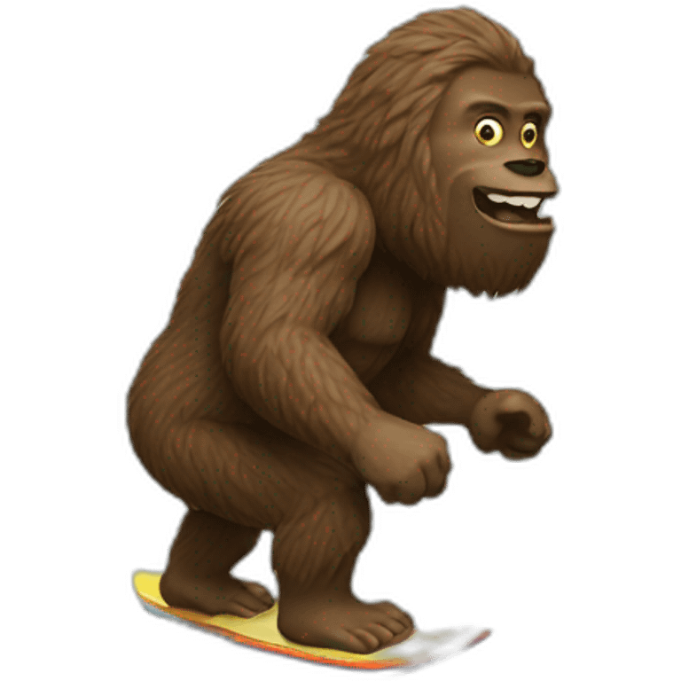 Big foot surfing emoji