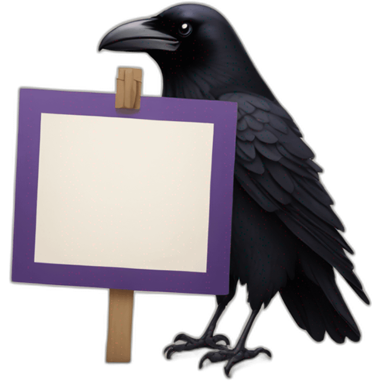 raven Holding a Sign emoji