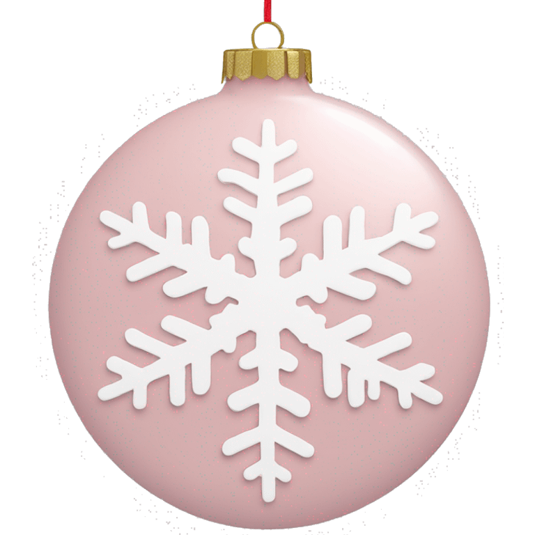 light pink circle ornament with a snowflake print on it emoji