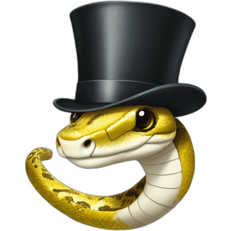 python snake wearing a top hat and monocle emoji