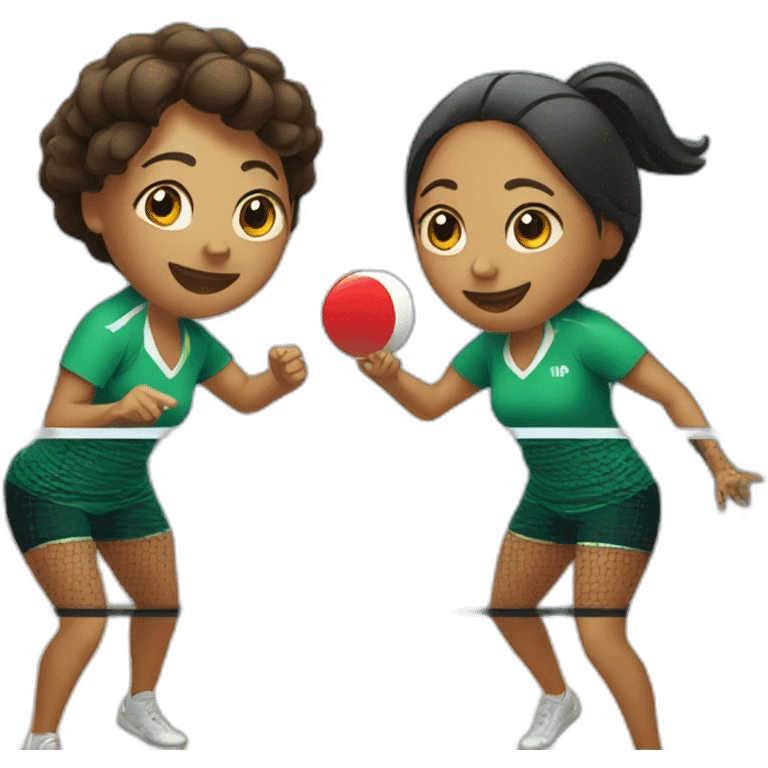 two women play table tennis emoji