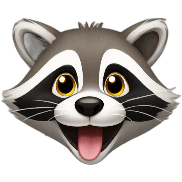 happy raccoon emoji