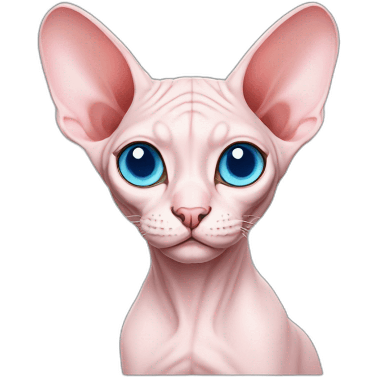 Pink sphynx with blue eyes emoji