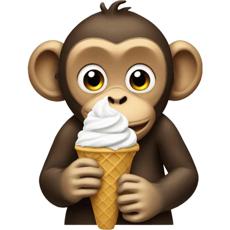 Monkey eating ice cream emoji