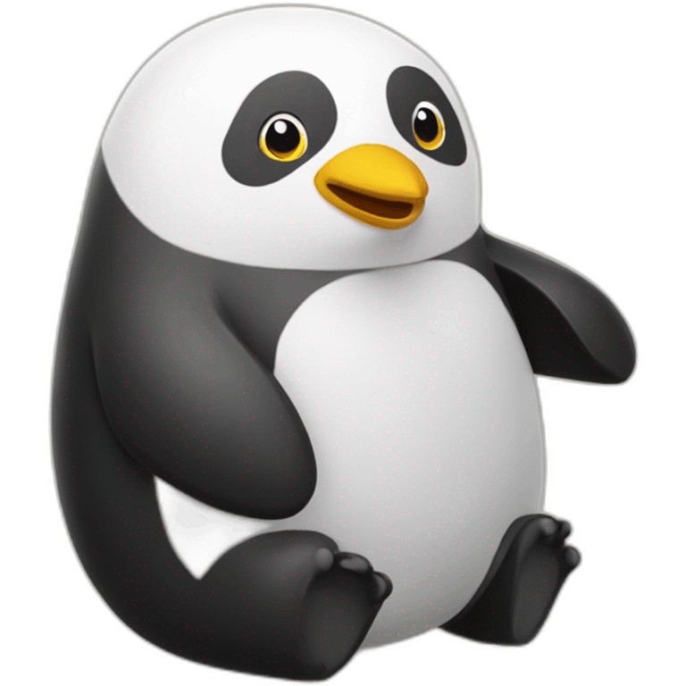 Un pingouin sur un ours emoji