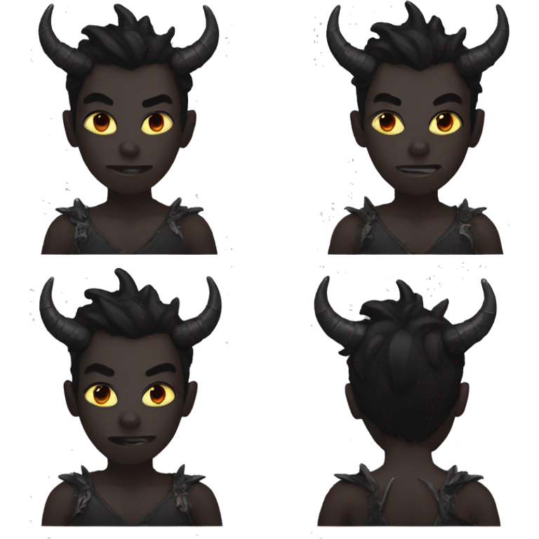 Black demon boy with oni horns emoji