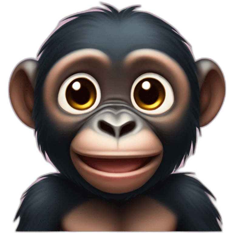 Cute bonobo in love emoji