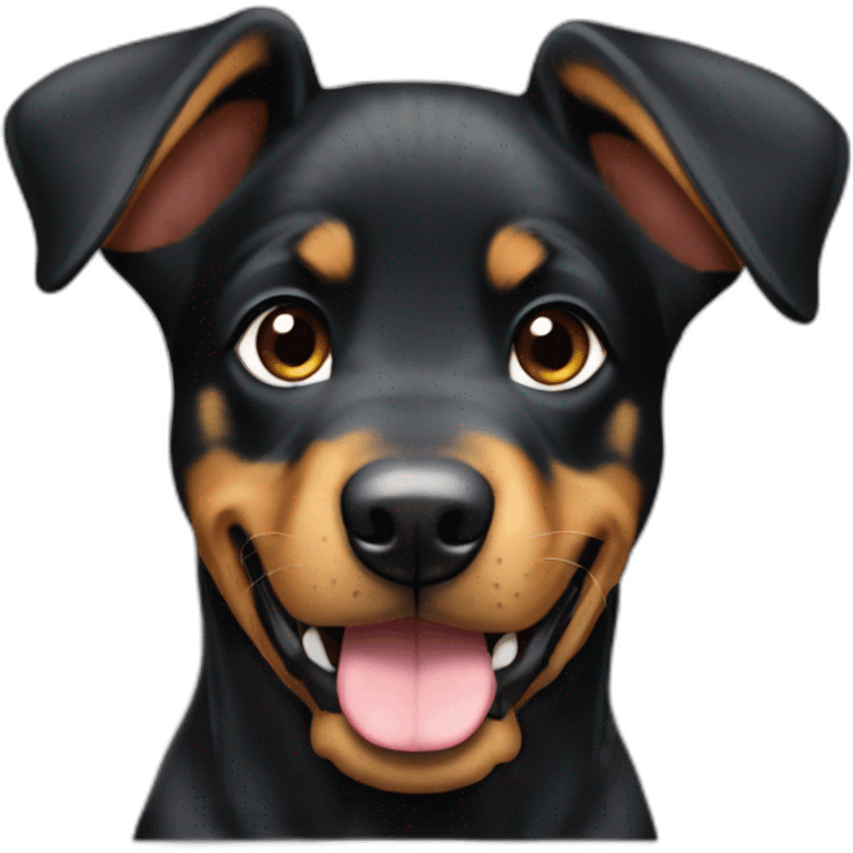 beauceron puppy with white chest and chin hungry emoji