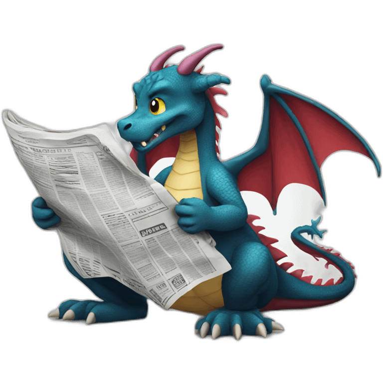 dragon reading newspaper emoji