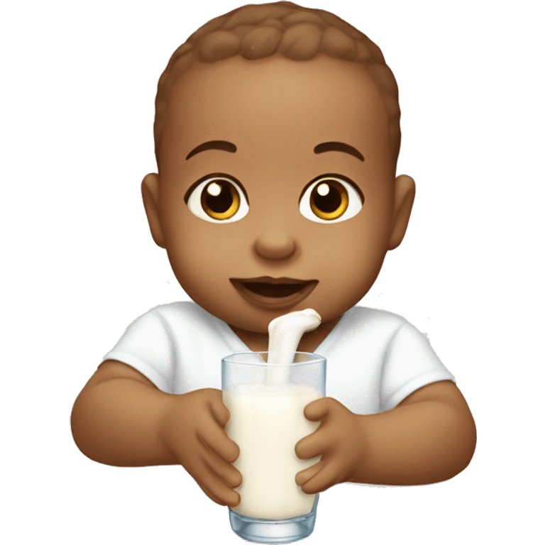 baby with a glass milk emoji