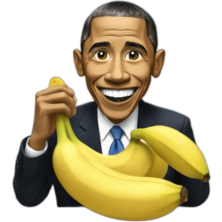 obama eating banana emoji