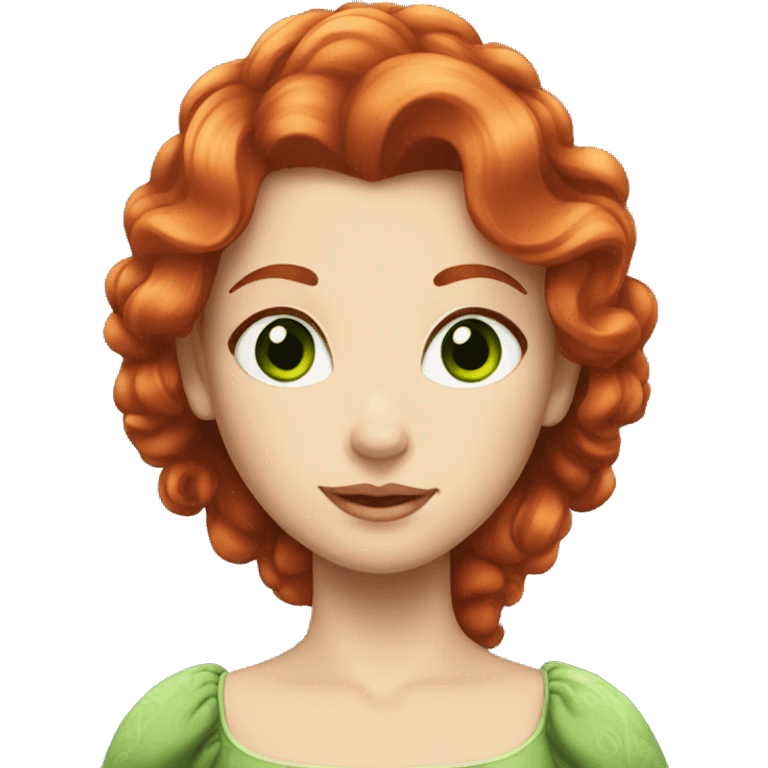 Princess with red hair and green eyes emoji