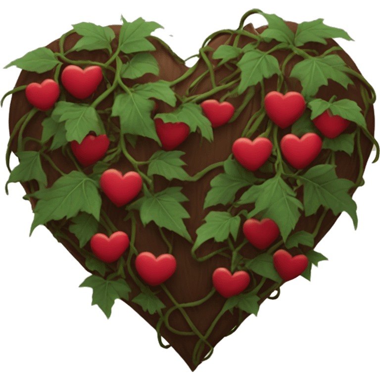 dark red heart with vines wrapped around it emoji