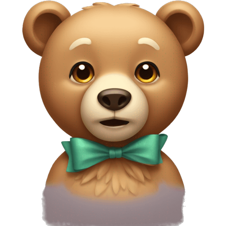 bear with a bow emoji