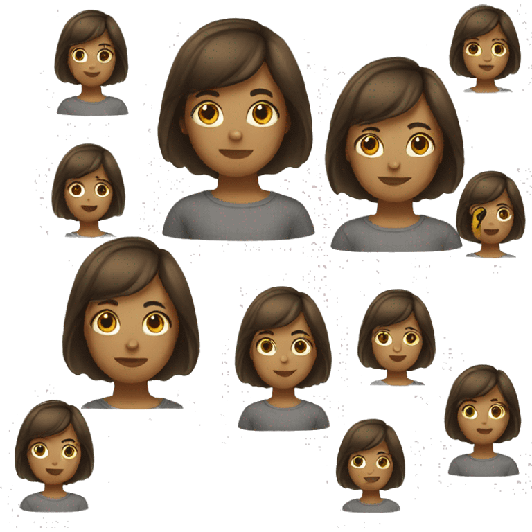 Girl with short brown bob emoji