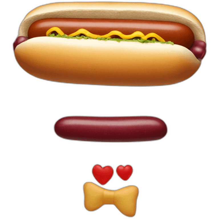 A red bean a hot dog wedding emoji