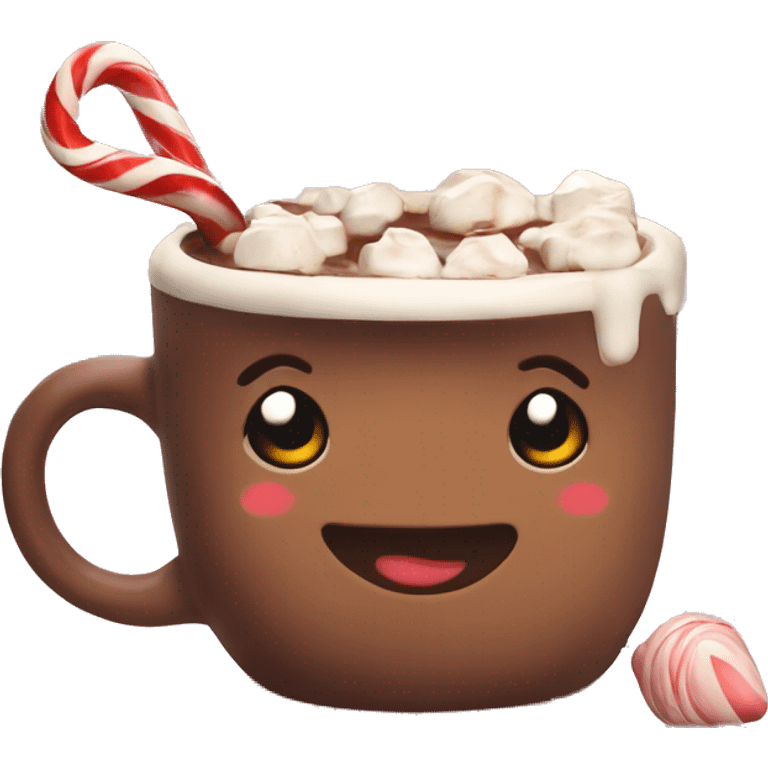 Aesthetic Christmas hot chocolate in a cute  mug  emoji