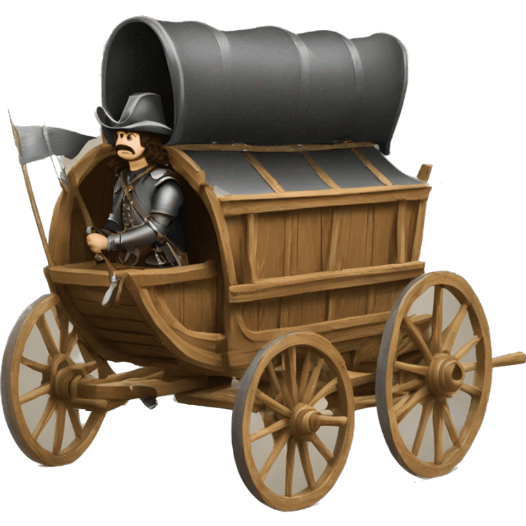 17th century musketeers driving mail wagon emoji