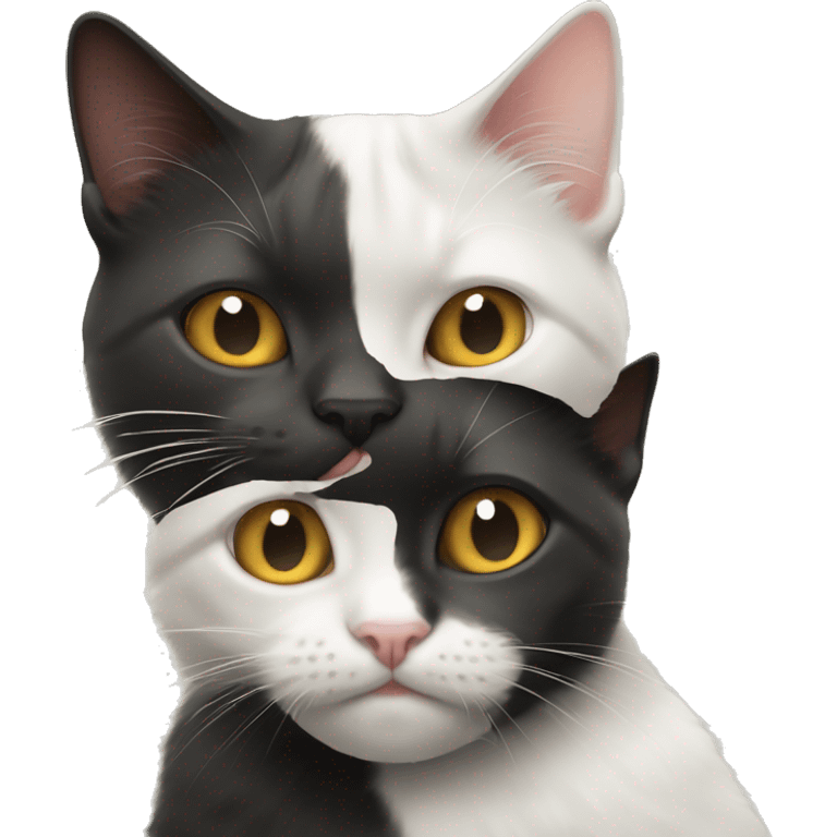  yin yang de gatos abrazados emoji