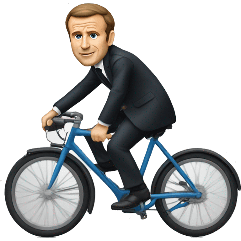 macron sur un vélo  emoji