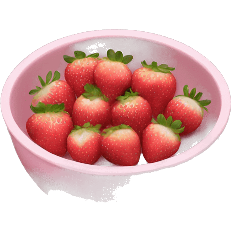 Light pink bowl with strawberries in it emoji