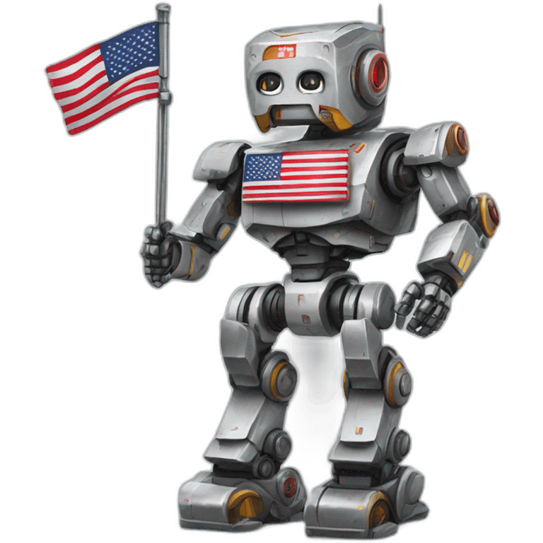 mech robot with american flag emoji