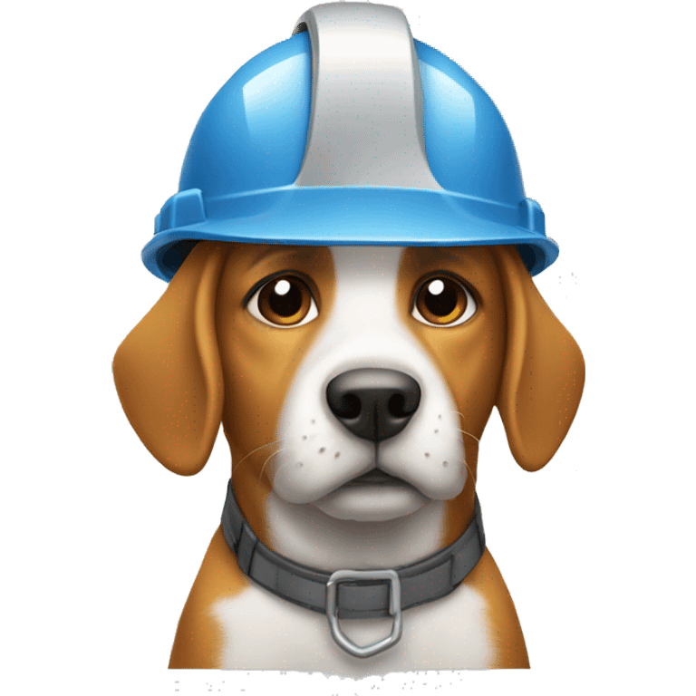 dog wearing hard hat  emoji