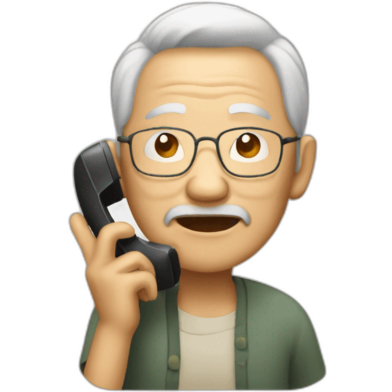 Chinese old man on phone emoji