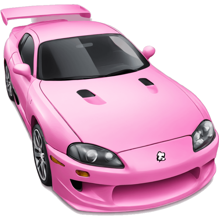 hello kitty with pink supra car emoji