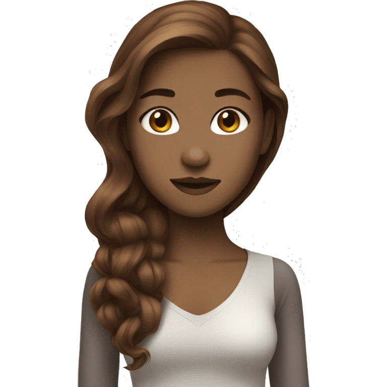 brown color hair, white skin girl emoji