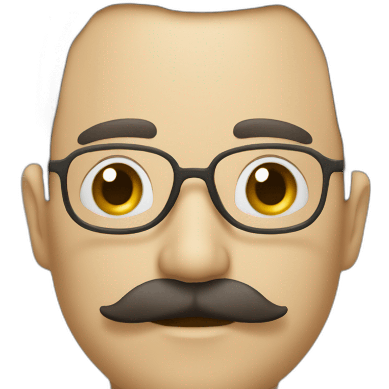 Un homme avec une frange et une moustache carré emoji