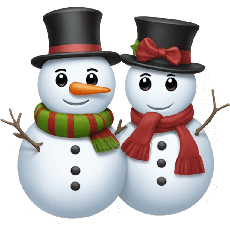 Husband and wife snowmen emoji