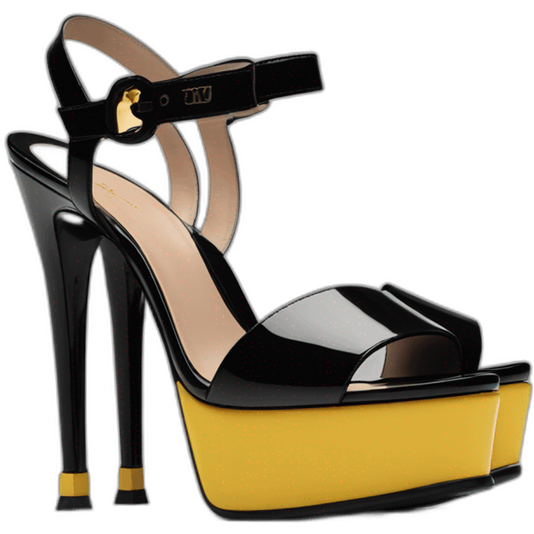 Ysl TRIBUTE PLATFORM SANDAL black PATENT LEATHER emoji