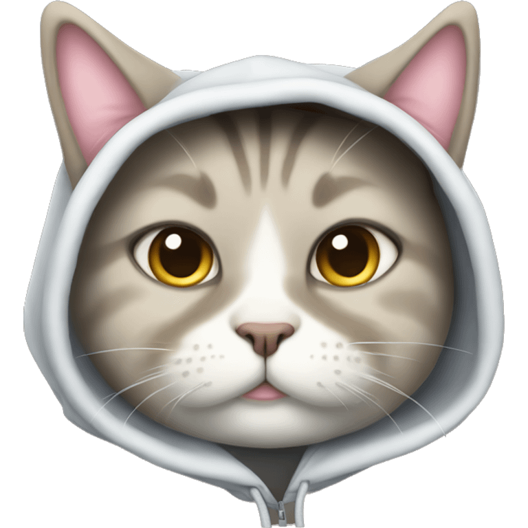 Fat cat with hoodie emoji