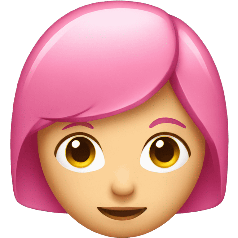 female holding pink head, emoticon emoji