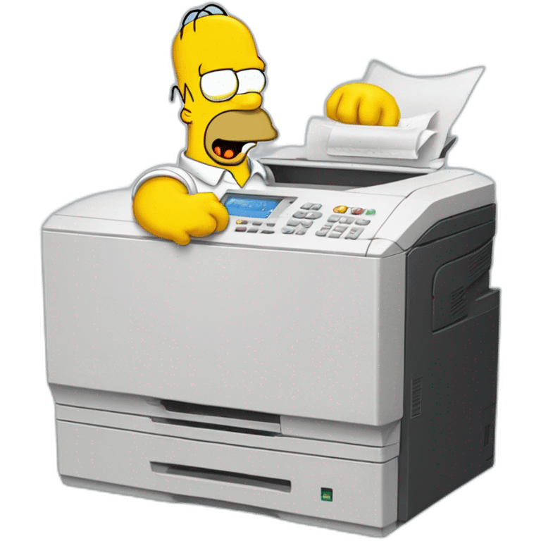 Homer Simpson with a photocopier emoji