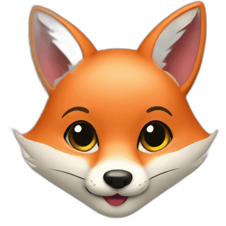 fox and pink cucumber emoji