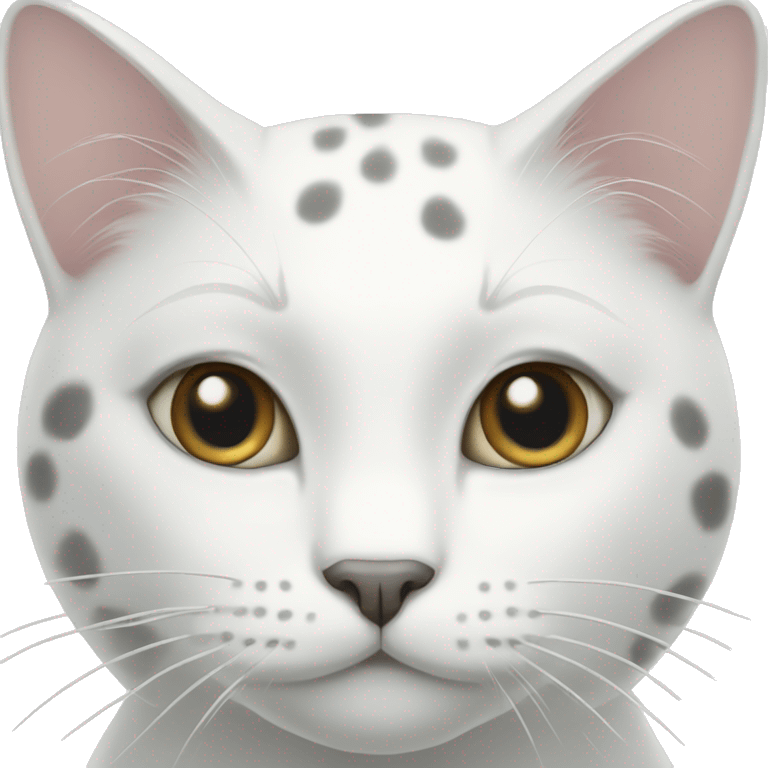 White cat with gray spots emoji