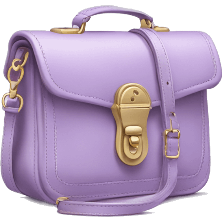 Realistic pastel purple designer satchel purse. emoji