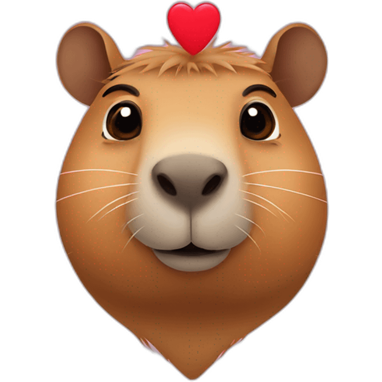 Capybara with heart eyes emoji