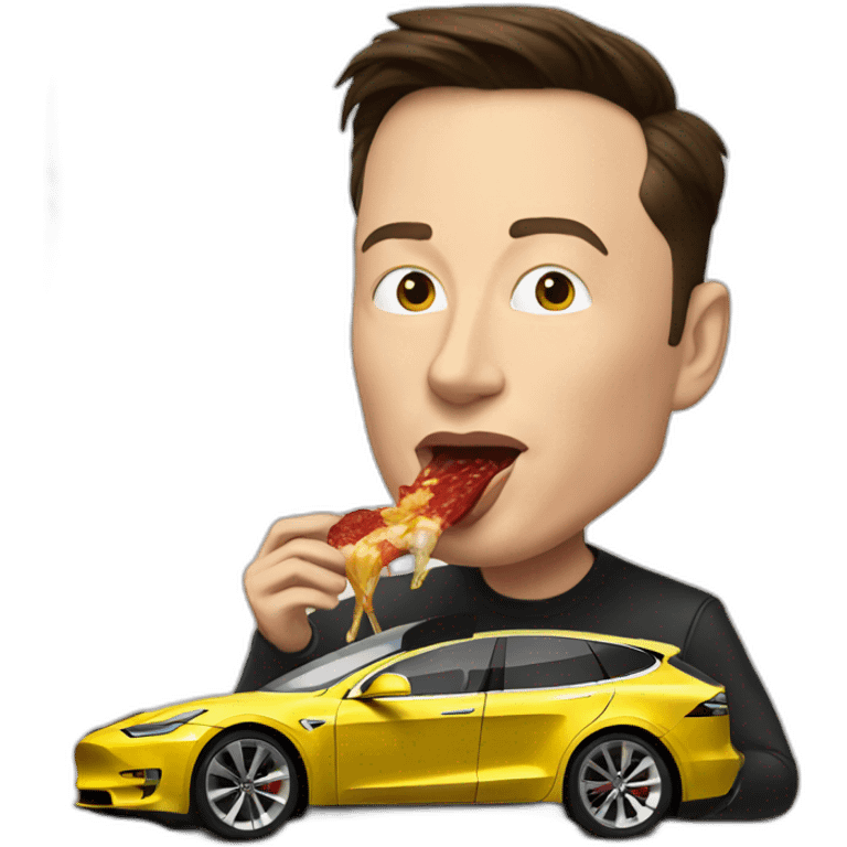 Elon musk eating tesla emoji