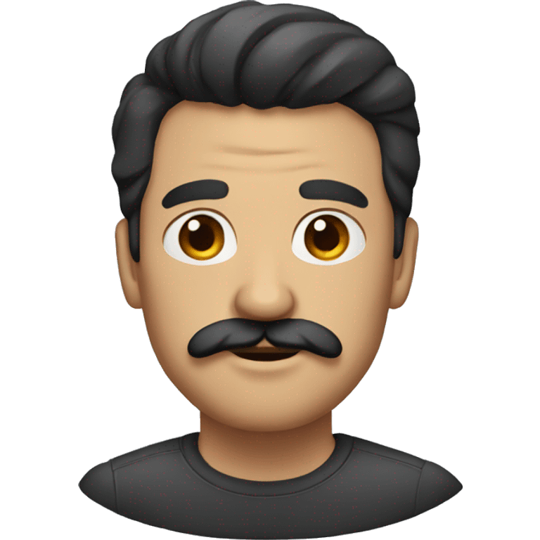 Man with short black hair and a big mustache emoji