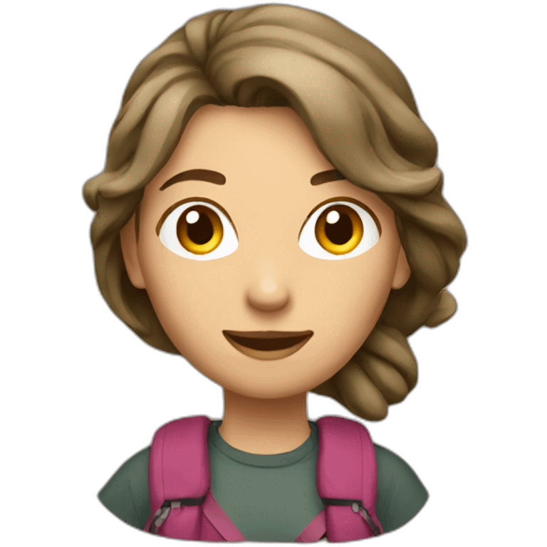 woman trekking emoji