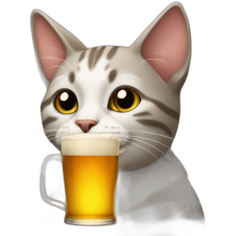 Cat drinks beer emoji