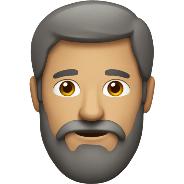 A mid age man with beard and with hairs that sightly covers his face emoji